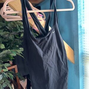Nike Black Women's Athletic Tank with White Swoosh